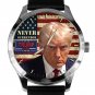 Iconic Donald Trump Defiant Mugshot Art Solid Brass USA Patriotism Watch. 2024