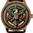 CLASSIC AMERICAN EAGLE ENSIGNIA EAGLE SCOUT BIY SCOUT USA PATRIOTISM BRASS WATCH