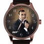 1969 SEAN CONNERY AS JAMES BOND 007 ORIGINAL PORTRAIT ART RED BRASS FINISH WATCH