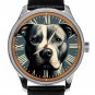 PITBULL TERRIER AMERICAN PIT BULL PITTE CLASSIC DOG PORTRAIT SOLID BRASS WATCH