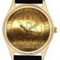 EARLY BIT COIN MEDALLION CRYPTOCURRENCY ART SOLID BRASS COLLECTIBLE WRIST WATCH