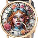ALICE IN WONDERLAND ULTRA CUTE SURREAL FLORAL ART LADIES/GIRLS SOLID BRASS WATCH ALICE IN WONDERLAND ULTRA CUTE SURREAL FLORAL ART LADIES/GIRLS SOLID BRASS WATCH