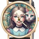 ALICE IN WONDERLAND SURREAL COLORS ORIGINAL ART LADIES GIRLS SOLID BRASS WATCH ALICE IN WONDERLAND SURREAL COLORS ORIGINAL ART LADIES GIRLS SOLID BRASS WATCH