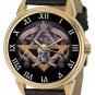 MYSTERIOUS MASONIC SKULL SYMBOLISM SOLID BRASS 40 mm COLLECTIBLE WRIST WATCH