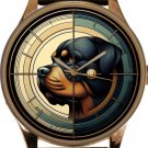 Rottweiler Postmodern Dog Portrait Art Solid Brass Watch for Every Rottie Owner Rottweiler Postmodern Dog Portrait Art Solid Brass Watch for Every Rottie Owner
