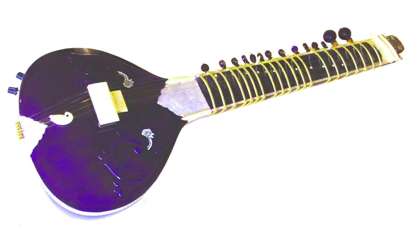 PURPLE HAZE INDIAN SITAR ELECTRIC RESONATING GUITAR FUSION IN CEDAR w