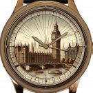 VINTAGE LONDON CITYSCAPE ART BIG BEN WESTMINSTER SOLID BRASS ANGLOPHILE WATCH VINTAGE LONDON CITYSCAPE ART BIG BEN WESTMINSTER SOLID BRASS ANGLOPHILE WATCH