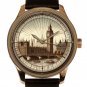 VINTAGE LONDON CITYSCAPE ART BIG BEN WESTMINSTER SOLID BRASS ANGLOPHILE WATCH