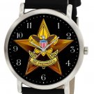 BE PREPARED! CLASSIC BOY SCOUTS VINTAGE ART 30 mm SOLID BRASS GIFT WRIST WATCH