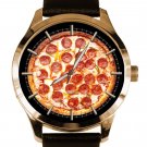 CLASSIC PEPPERONI PIZZA EYE-CATCHING HIGH QUALITY SOLID BRASS 40 mm WRIST WATCH