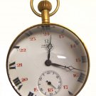 ANTIQUE 1890s FAMOUS SWISS-MADE MOVEMENT RECOVERY TO BRASS & CRYSTAL BALL WATCH