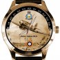 HAWKER TYPHOON WW-II RAF FIGHTER AIRCRAFT MONOCHROME GOLD DIAL COLLECTIBLE WATCH