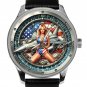 VINTAGE LOCKHEED F-16 FIGHTING FALCON USAF JET FIGHTER PINUP ART BRASS F16 WATCH