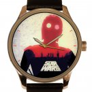 VINTAGE STAR WARS MOVIE POSTER ART C3PO SOLID BRASS JUMBO 40mm COLLECTIBLE WATCH