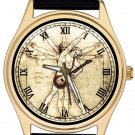 COOL ROCK ART LEONARDO DA VINCI VITRUVIAN MAN PLAYS ELECTRIC GUITAR WRIST WATCH COOL ROCK ART LEONARDO DA VINCI VITRUVIAN MAN PLAYS ELECTRIC GUITAR WRIST WATCH