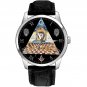 MASONIC TRIANGLE ILLUMINATI SYMBOLIC SKULLS ART SOLID BRASS FREEMASONRY WATCH
