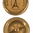 VERY CUTE 1-INCH SOLID BRASS NANO TINY COMPASS ENGRAVED WITH THE EIFFEL TOWER VERY CUTE 1-INCH SOLID BRASS NANO TINY COMPASS ENGRAVED WITH THE EIFFEL TOWER