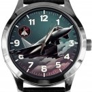 EUROFIGHTER TYPHOON FIGHTER JET ART COLLECTIBLE  SOLID BRASS WATCH w GIFT BOX