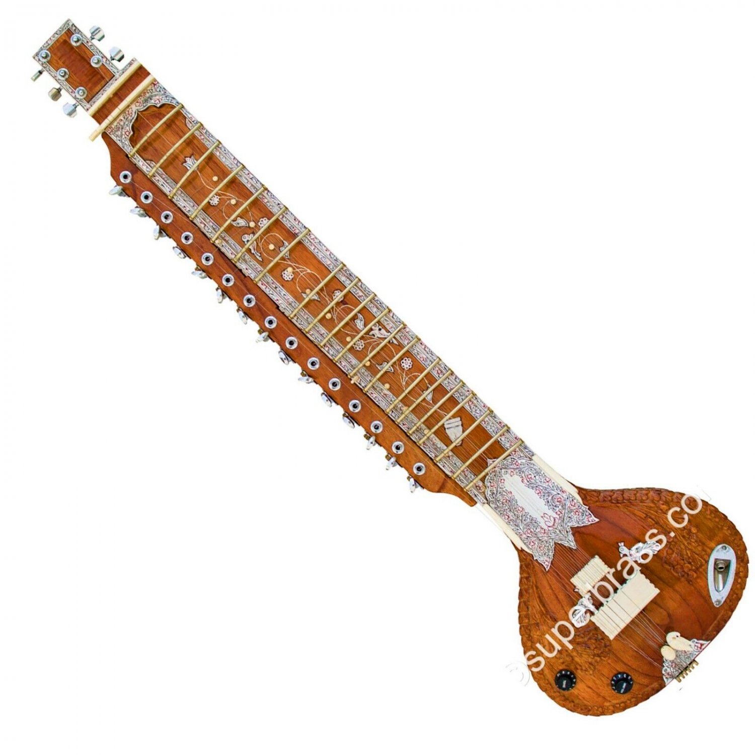 REINFORCED NECK INDIAN RIGHT-HANDED ACOUSTIC ELECTRIC SITAR w TOP ...