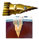 SITAR SPARE PARTS; SOLID BRASS SITAR LANGOT TAILPIECE WITH CAMEL BONE ENDPIN