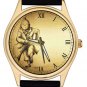 VINTAGE SEPIA PARCHMENT ART TINTIN SOLID BRASS COLLECTIBLE 40 mm WRIST WATCH
