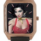 TRIBUTE TO ELIZABETH LIZ TAYLOR CLASSIC HOLLYWOOD ART SOLID BRASS UNISEX WATCH
