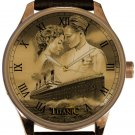 VINTAGE TITANIC POSTER ART MONOCHROME METAL DIAL SOLID BRASS SWEETHEART WATCH