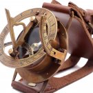 STEAMPUNK SOLID BRASS SUNDAL COMPASS WRIST WATCH w REAL ROUGH LEATHER BRACELET STEAMPUNK SOLID BRASS SUNDAL COMPASS WRIST WATCH w REAL ROUGH LEATHER BRACELET