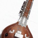 ACOUSTIC ELECTRIC INDIAN FUSION FLAT SITAR IN CEDAR,  LOVELY CARVED KISSING FISH