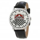 VINTAGE HOTROD CAR RACING CHEQUERED FLAG TARMAC STEAMPUNK RETRO COLORS WATCH