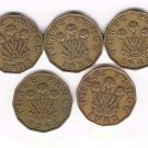 George VI Brass 3d Lot x5