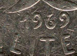 1969 1/2 Franc DDo GF/GF+