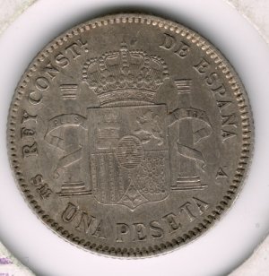 1903 Silver Peseta XF-45/Aunc