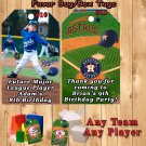 Baseball Birthday 10 ea Favor Tags Gift Tags Thank You Tags Personalized Any Team