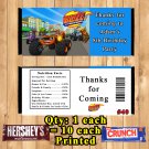 Blaze The Monster Machine Birthday Candy Bar Wrappers 10 ea Personalized