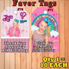 JoJo Siwa Birthday 10 ea Favor Tags Gift Tags Thank You Tags Personalized