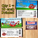 Little Einsteins Birthday Candy Bar Wrappers 10 ea Personalized