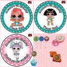 LOL Surprise Doll Birthday Stickers Round 1 Sheet Personalized