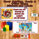 Smash Super Mario Brothers Birthday 1 Sheet Favor Water Bottle Stickers Labels Personalized