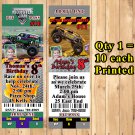 Monster Jam Truck Birthday Invitations with Env 10 ea Personalized Printed