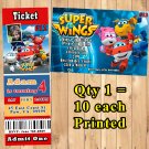 Super Wings Birthday Invitations with Env 10 ea Personalized Printed