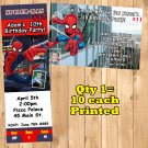 Spiderman Birthday Invitations 10 ea Personalized Custom Made