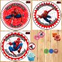 Spiderman Super Hero Birthday Stickers Round 1 Sheet Personalized