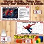 Spiderman Super Hero Birthday 1 Sheet Favor Water Bottle Stickers Labels Personalized