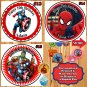 Super Hero Captain America Superman Batman Hulk Birthday Stickers Round 1 Sheet Personalized