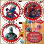 Super Hero Captain America Superman Batman Hulk Birthday Stickers Round 1 Sheet Personalized