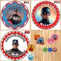 Super Hero Captain America Superman Batman Hulk Birthday Stickers Round 1 Sheet Personalized