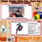 Super Hero Captain America Batman Superman Birthday 1 Sheet Favor Water Bottle Stickers Personalized