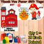 Fireman Firefighter Fire Truck 10 ea Favor Tags Gift Tags Thank You Tags Personalized