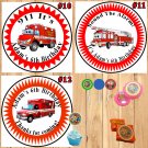 Fireman Firefighter Fire Truck Birthday Stickers Round 1 Sheet Personalized